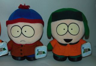 FOUR Vintage SOUTH PARK Plush Characters TAGGED Fun 4 All 3