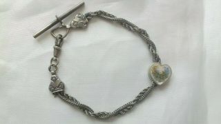 Antique Victorian Solid Silver Albertina Ladies Fob Pocket Watch Chain/ Bracelet