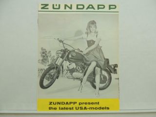 Vintage Zundapp Usa Models Brochure Specifications Scrambler Ks 100 L10086