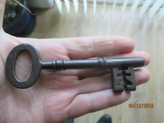 Antique Hand Forged Heavy 19th Century Iron Key 12.  90 Cms Length
