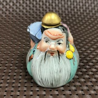 Chinese Antique Collectible Old Porcelain Handwork Three Lucky Gods Snuff Bottle