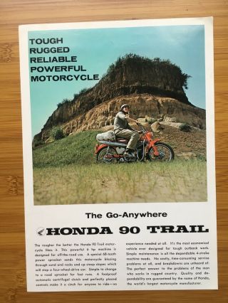 Rare Brochure Honda Ct 200 90 Trail Cub Motorcycle Vintage Barn Find Parts