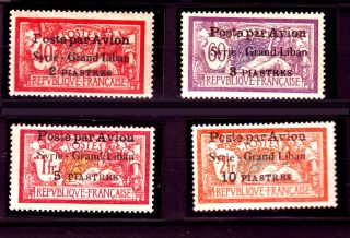 Syria,  Syrien,  Syrie - Gr.  Liban Avion Complete,  3 Stamps From The Rare Mlh