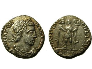 Ancient Roman Silver Siliqua Of Emperor Magnus Maximus (383 - 388),  Rare