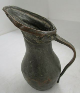 Antique 6 " Hand Forged Copper Ewer Pitcher