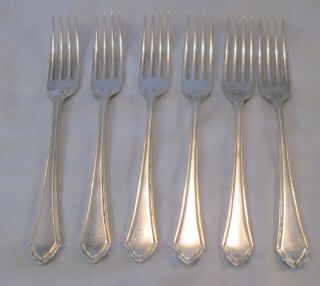 A Set Of 6 Silver Plated Dessert Forks - Mappin & Webb - Pembury Pattern