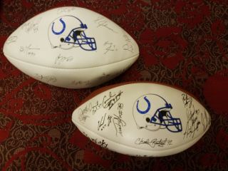 1999 2000 Indianapolis Colts Team Autographed Football Peyton Manning Rare Litho