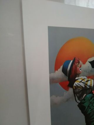 Chuck Oberstein hand signed S/N rare clown clock art 24x20 3