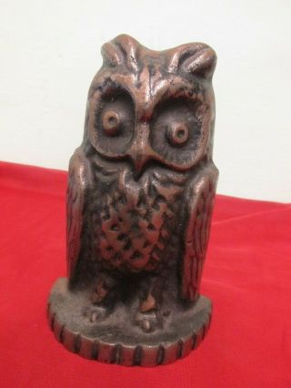 Vintage Cast Iron Owl Bookend Doorstop Library Decoration