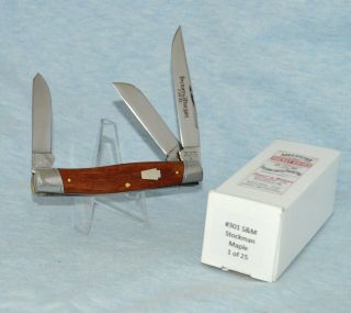 Rare Schatt & Morgan Maple Stockman Knife 1 Of 25 " In Case "