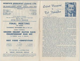 OXFORD V COVENTRY SPEEDWAY PROGRAMME 1959 RARE ORIG HAND SIGNED 8 X SIGNATURES 2