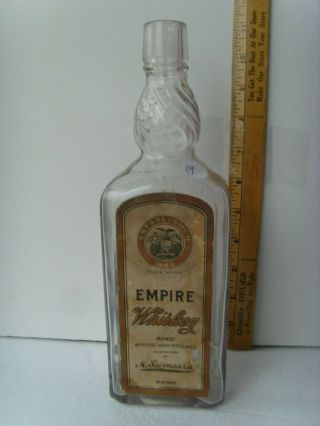 Antique Labeled " Salzman Co.  York " Fancy Whiskey Bottle 10¾” 1885 58/19