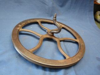 Vintage Cast Iron Door Bell Ringer 12 1/2 " Wheel