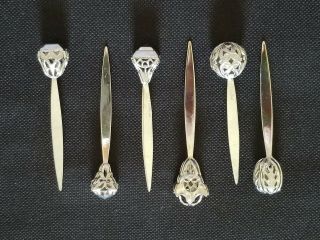 Set Of 6 Sterling Silver Cocktail Appetizer Cheese Picks Hor D’oeuvres Spears