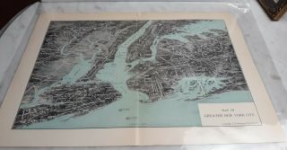 Vintage Map Of Greater York City 13 X 9 1/2