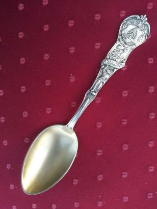 1913 Sterling Silver Spoon Vermont Ethan Allen Flag Eagle 28 Grams