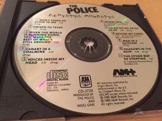 The Police Zenyatta Mondatta (CD A&M Records - Nippon Made In JAPAN) Rare 3