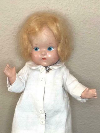 Vintage 1940s Vogue 8 " Toddles Pre - Ginny Composition Girl Doll,  Blonde,  Vg/ex