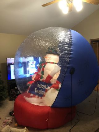 Inflatable Gemmy Airblown Snow Globe Inflatable 9ft Tall Huge Rare Htf Snowmen
