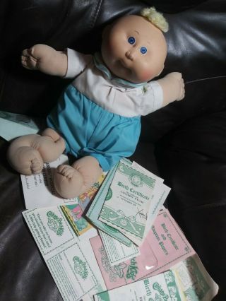 Vintage 1980s Cabbage Patch Preemie Baby Doll With Multiple Birth Certificates