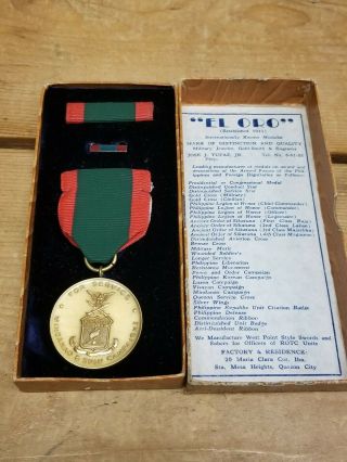 Stunning Ww2 Mindanao & Sulu Campaign Medal Philippines Boxed Set Rare El Oro