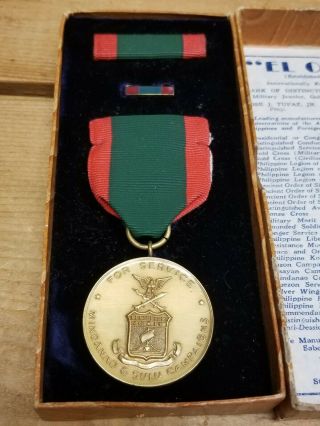 Stunning WW2 Mindanao & Sulu Campaign Medal Philippines Boxed Set Rare El Oro 3