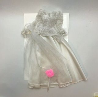 Marie Osmond Barbie Doll Wedding Gown Set Dress Veil Flowers Garter Lace Satin