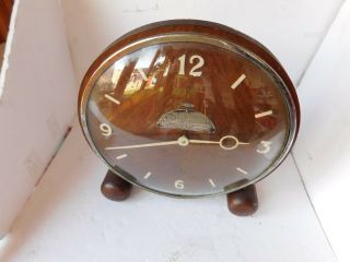 Vintage Metamec Electric Art Deco 1940s Wooden Mantle Clock