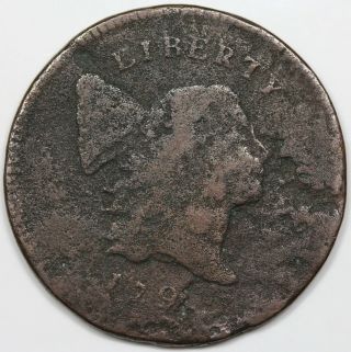 1795 Liberty Cap Half Cent,  Plain Edge,  Punctuated Date,  Rare C - 3,  R5,  Vg Detail