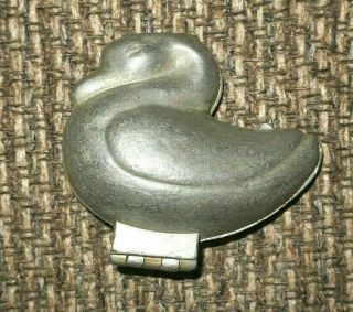 ANTIQUE / VINTAGE PEWTER HINGED ICE CREAM MOLD 163 Duck / Swan 3