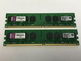 Kingston Kvr800d2n6/4g 4gb Ddr2 800mhz Pc2 - 6400 Memory Rare X 2 Sticks