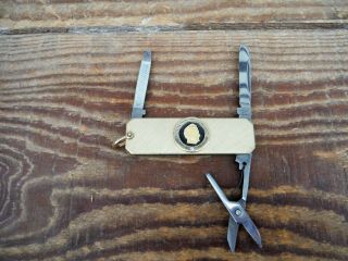 Vintage John Deere Service Award Pocket Knife Gold Emblem Rare 11 Years