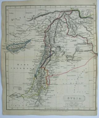 Antique Map Of Syria By Samuel Arrowsmith 1829