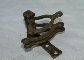 Antique Servants Butlers Bell Pull Brass Crank Bracket With Triple Swinger 2/2