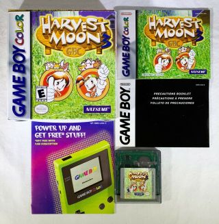 Harvest Moon Gbc 3 (nintendo Game Boy Color,  2001) Cib Complete Natsume Rare