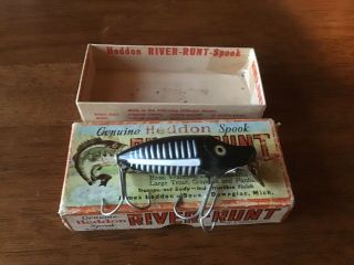 Vintage Heddon River Runt With Correct Box Fishing Lure