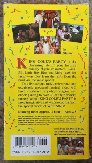 “Wee Sing: King Cole’s Party” VHS Rare EUC 3