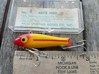 Vintage Fishing Lure - Mitte Mike - Palm Sporting Goods,  Louisiana - 4 2