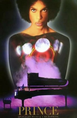Rare Prince Poster Piano Microphone Tour Performance Paisley Park Purple Rain
