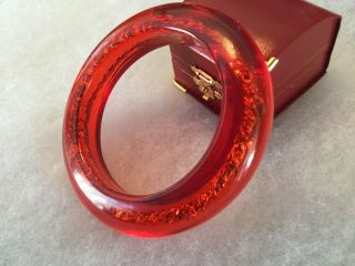 Rare Vintage Red Dazzling Bakelite Bangle Bracelet