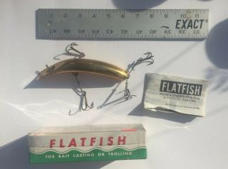 Rare— 6 1/2 Inch - Huge T61 Gpl 4 Hook “ Flatfish From Helin Tackle Co.  “