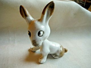 Antique Vintage Porcelain Rabbit Donkey Bobble Head Nodder Figurine Germany - Exc
