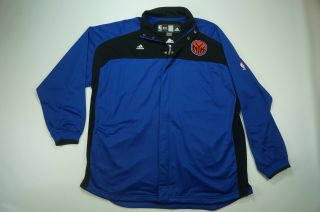 Rare Vintage ADIDAS York Knicks Sewn Button Zip Shooting Jersey Jacket 2XL 2
