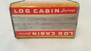 Rare 1950s Towle ' s Log Cabin Syrup Tin Can Blacksmith 2