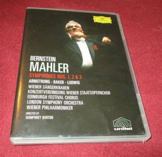Leonard Bernstein - Mahler: Symphonies Nos.  1 - 3 Rare Oop 2 Dvd Set