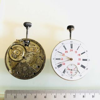 Estate Swiss Unsigned Wolf Tooth Pocket Watch Movements
