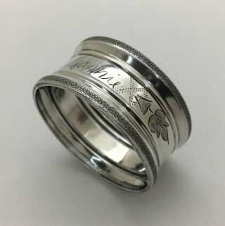 Fine Antique Engraved Sterling Silver Napkin Ring " Mamie "