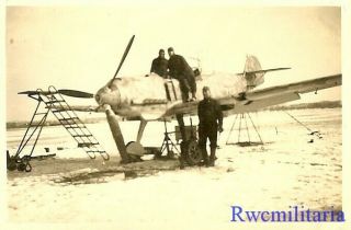 Rare Luftwaffe Mechanics Giving Me - 109 Fighter Plane Overhaul In Winter