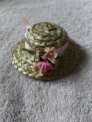 " Straw " Type Hat W Flowers For Ginny Ginger Alexanderkins Muffy Or Similar Doll
