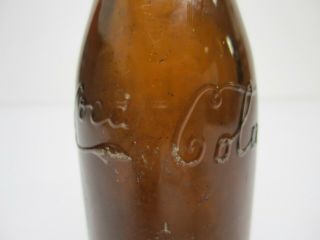 Antique Coca Cola Coke Glass Bottle Amber Brown Canton OH Straight Side Embossed 2